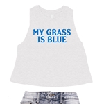 My Grass is Blue Racerback Crop Top - Women's