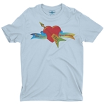 CLEARANCE - Small Light Blue Tom Petty and the Heartbreakers Flying V Logo T-Shirt - Lightweight Vintage Style