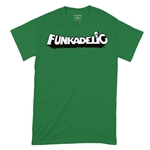 CLEARANCE - Medium Green Funkadelic White Logo T-Shirt - Classic Heavy Cotton