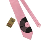 Vinyl Record Tie - Pink & Black