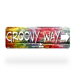 Woodstock Groovy Way Aluminum Sign - 6 x 18 in