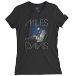 Graphic Miles Davis Blue Aura Ladies T Shirt - Relaxed Fit