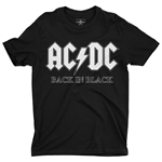 AC/DC Back in Black Album Cover T-Shirt - Lightweight Vintage Style