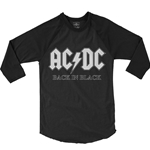 AC/DC Back in Black Album Cover Baseball T-Shirt