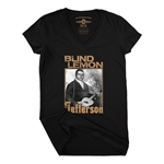 Blind Lemon Jefferson Distress V-Neck T Shirt - Women's