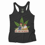 Animated Cheech & Chong Weed Are The World Racerback Tank - Women's