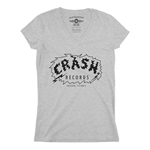 Crash Records Logo V-Neck T Shirt - Women's