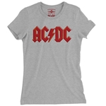 Red AC/DC Logo Ladies T Shirt - Relaxed Fit