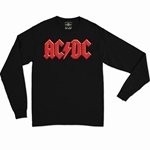 Red AC/DC Logo Long Sleeve T-Shirt