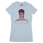 David Bowie Aladdin Sane Album Cover Ladies T Shirt - Relaxed Fit