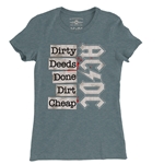 AC/DC Dirty Deeds Ladies T Shirt - Relaxed Fit