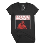 Graphic Miles Davis V-Neck T Shirt - Women's