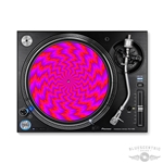 Graphic Optical Illusion Hot Pink Electric Turntable Slip Mat