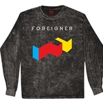 Foreigner 3-Color Logo Long Sleeve T-Shirt - Black Mineral Wash