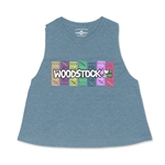 Woodstock Rainbow Concert Ticket Racerback Crop Top - Women's