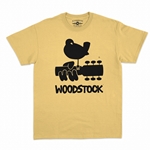 Woodstock Black Bird & Guitar Logo T-Shirt - Classic Heavy Cotton