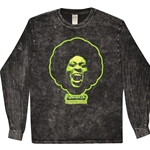 Graphic Green Wash Funkadelic Maggot Brain Long Sleeve T-Shirt - Black Mineral Wash