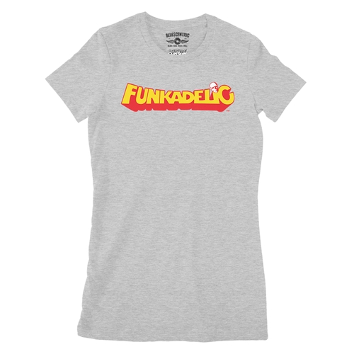 Red Funkadelic Logo Ladies T Shirt - Relaxed Fit - ladiesathleticheather