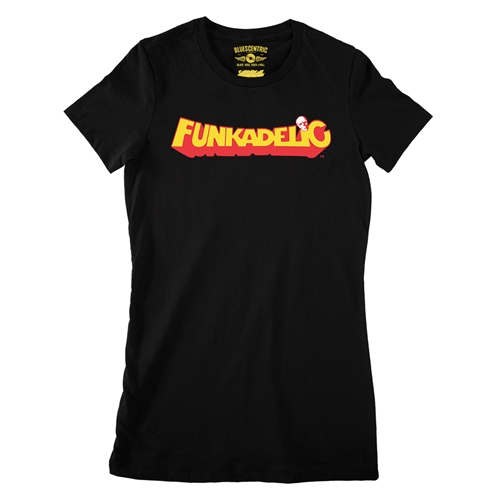 Red Funkadelic Logo Ladies T Shirt - Relaxed Fit - ladiesblack