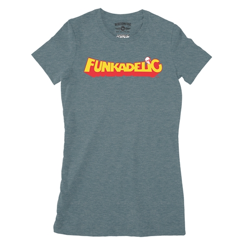 Red Funkadelic Logo Ladies T Shirt - Relaxed Fit - ladiesheatherdeepteal