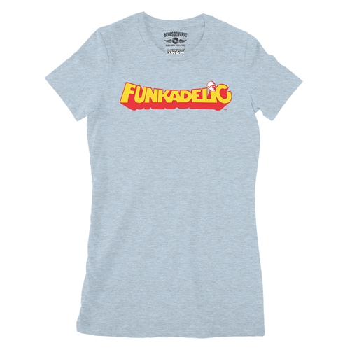 Red Funkadelic Logo Ladies T Shirt - Relaxed Fit - ladiesheatherprismblue