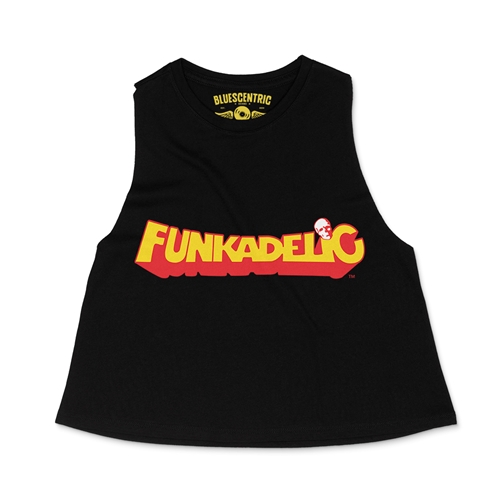 Red Funkadelic Logo Racerback Crop Top - Women