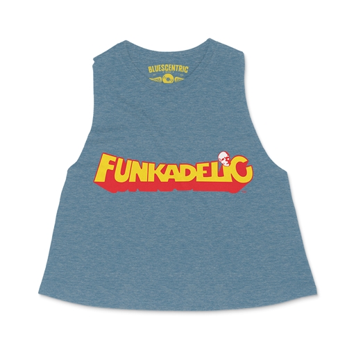 Red Funkadelic Logo Racerback Crop Top - Women