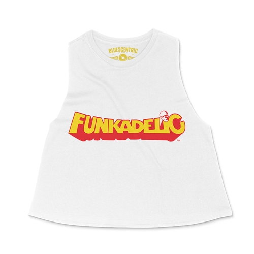 Red Funkadelic Logo Racerback Crop Top - Women