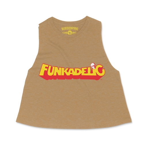 Red Funkadelic Logo Racerback Crop Top - Women