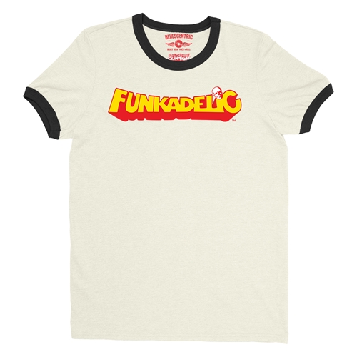 Red Funkadelic Logo Ringer T-Shirt - ringernaturalblacktrim