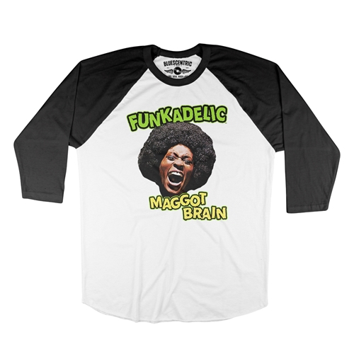 Graphic Funkadelic Maggot Brain Baseball T-Shirt - raglanwhiteblacksleeve