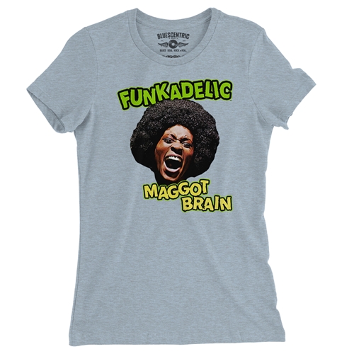 Graphic Funkadelic Maggot Brain Ladies T Shirt - Relaxed Fit - ladiesheatherprismblue