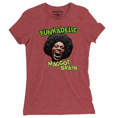 Graphic Funkadelic Maggot Brain Ladies T Shirt - Relaxed Fit - ladiesheatherred