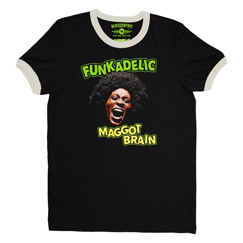 Graphic Funkadelic Maggot Brain Ringer T-Shirt - ringerblackcreamtrim