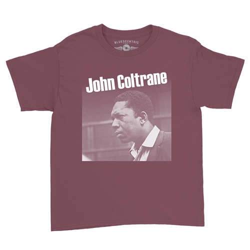 Graphic John Coltrane Youth T-Shirt - Lightweight Vintage Children - youthheathermaroon