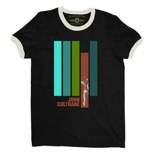 John Coltrane Jazz Ringer T-Shirt - ringerblackcreamtrim