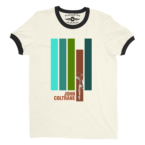 John Coltrane Jazz Ringer T-Shirt - ringernaturalblacktrim