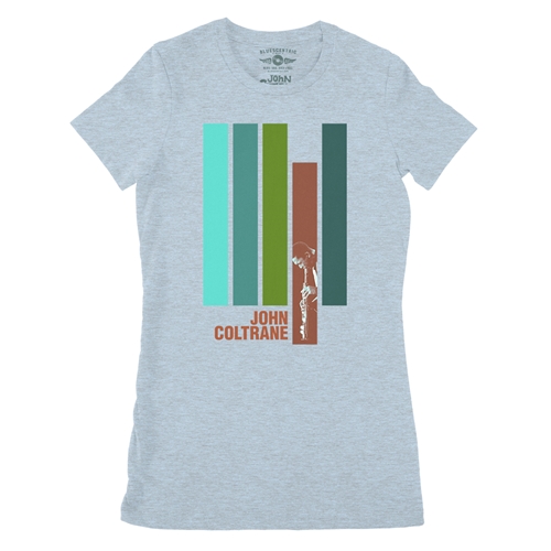 John Coltrane Jazz Ladies T Shirt - Relaxed Fit - ladiesheatherprismblue