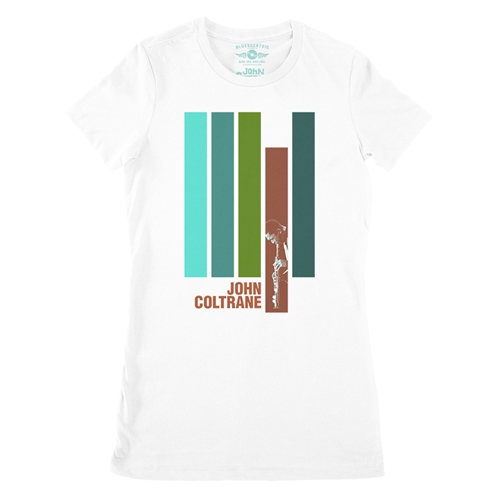 John Coltrane Jazz Ladies T Shirt - Relaxed Fit - ladieswhite