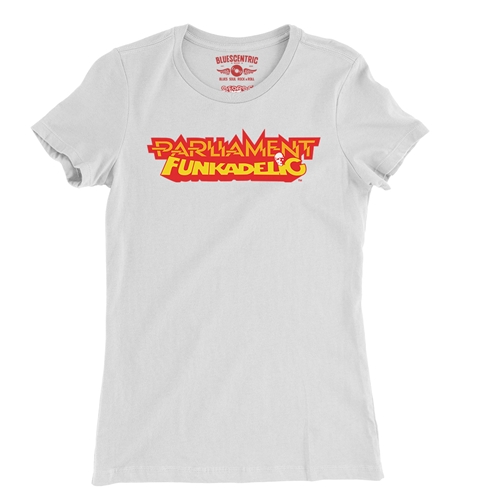 Parliament-Funkadelic Logo Ladies T Shirt - Relaxed Fit - ladieswhite