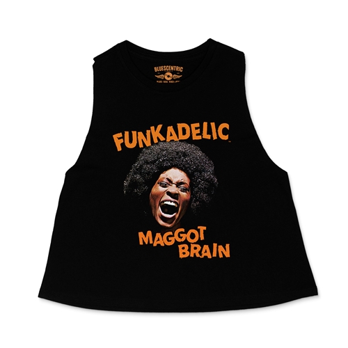 Orange Funkadelic Maggot Brain Racerback Crop Top - Women