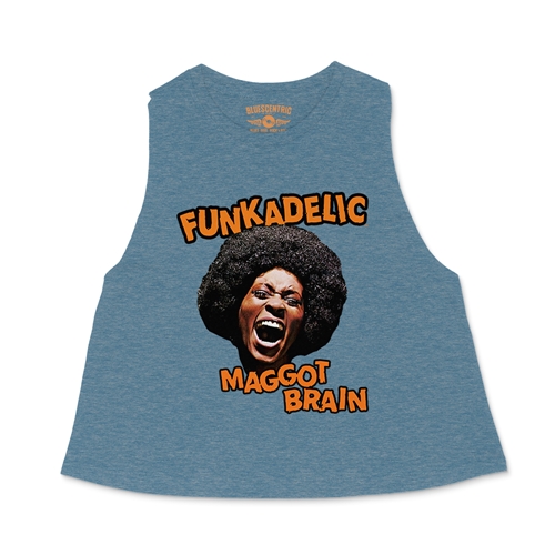 Orange Funkadelic Maggot Brain Racerback Crop Top - Women