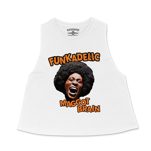 Orange Funkadelic Maggot Brain Racerback Crop Top - Women