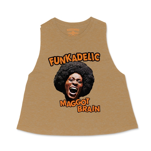 Orange Funkadelic Maggot Brain Racerback Crop Top - Women