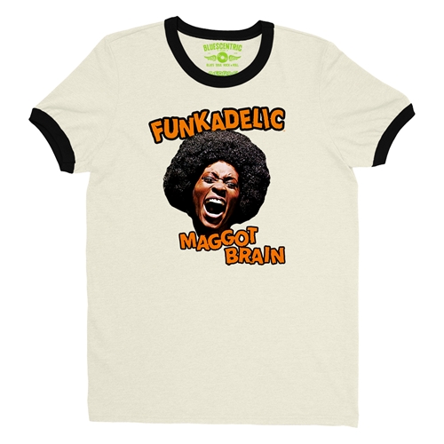 Orange Funkadelic Maggot Brain Ringer T-Shirt - ringernaturalblacktrim