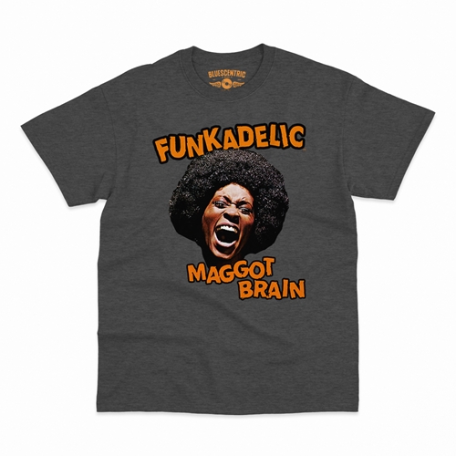 Orange Funkadelic Maggot Brain T-Shirt - Classic Heavy Cotton - classicheathergrey