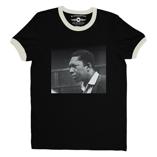 John Coltrane Photo Ringer T-Shirt - ringerblackcreamtrim