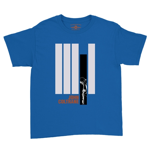 Black and White John Coltrane Youth T-Shirt - Lightweight Vintage Children & Toddlers - youthroyalblue