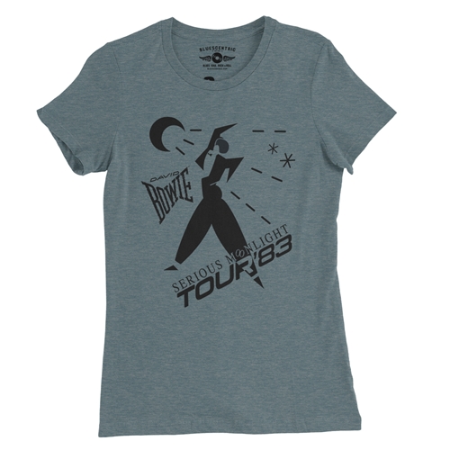 David Bowie Tour Ladies T Shirt - Relaxed Fit - ladiesheatherdeepteal