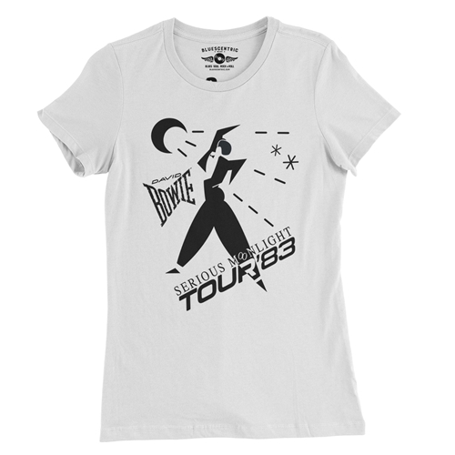 David Bowie Tour Ladies T Shirt - Relaxed Fit - ladieswhite